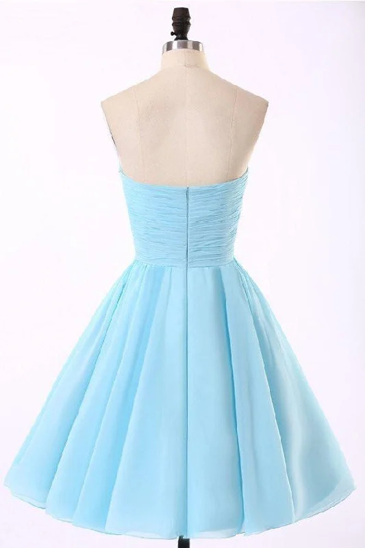 High Quality Chiffon Light Blue Homecoming Dresses PG022