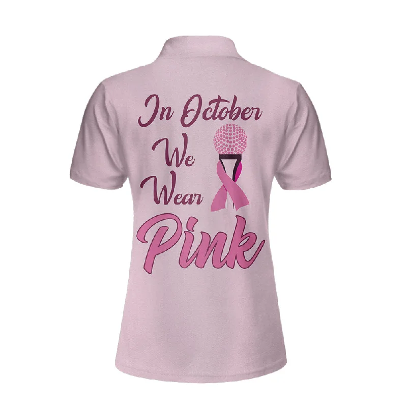 In October We Wear Pink Short Sleeve Women Polo Shirt Coolspod