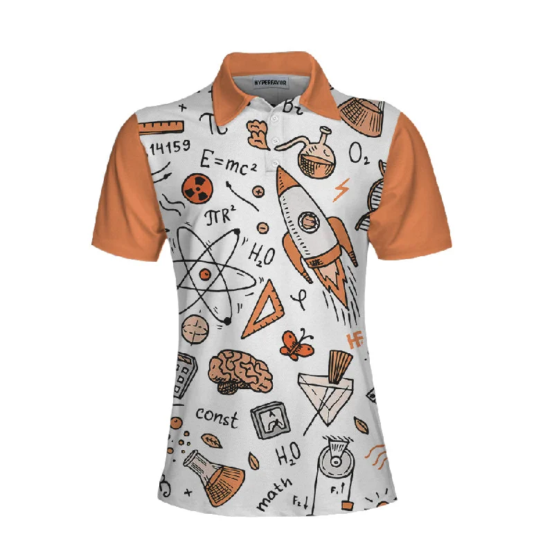 Physic Subject In Orange Short Sleeve Women Polo Shirt, Physic Shirt For Women, Gift For Physic Teachers Coolspod