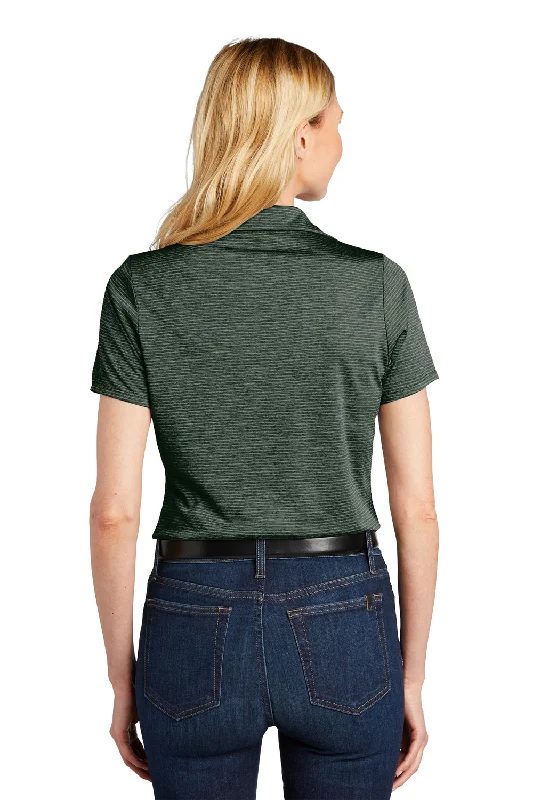 Port Authority Womens Moisture Wicking Shadow Stripe Short Sleeve Polo Shirt - Deep Forest Green