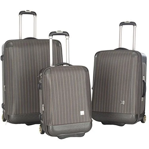 Travel document holders with multiple slots for passports and tickets3-Pc Oneonta Luggage Set In Gray Travel document holders with multiple slots for passports and tickets3-Pc Oneonta Luggage Set In Gray