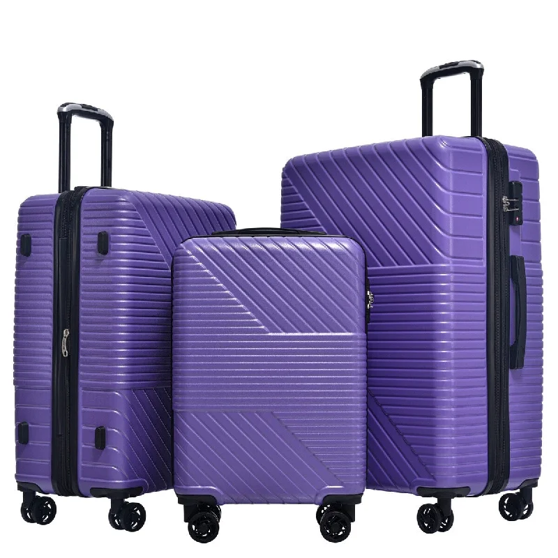 Earplugs and eye masks set for a good sleep during long - haul flights3-Piece ABS Luggage Travel Sets, Expandable Lightweight Hardshell Suitcase