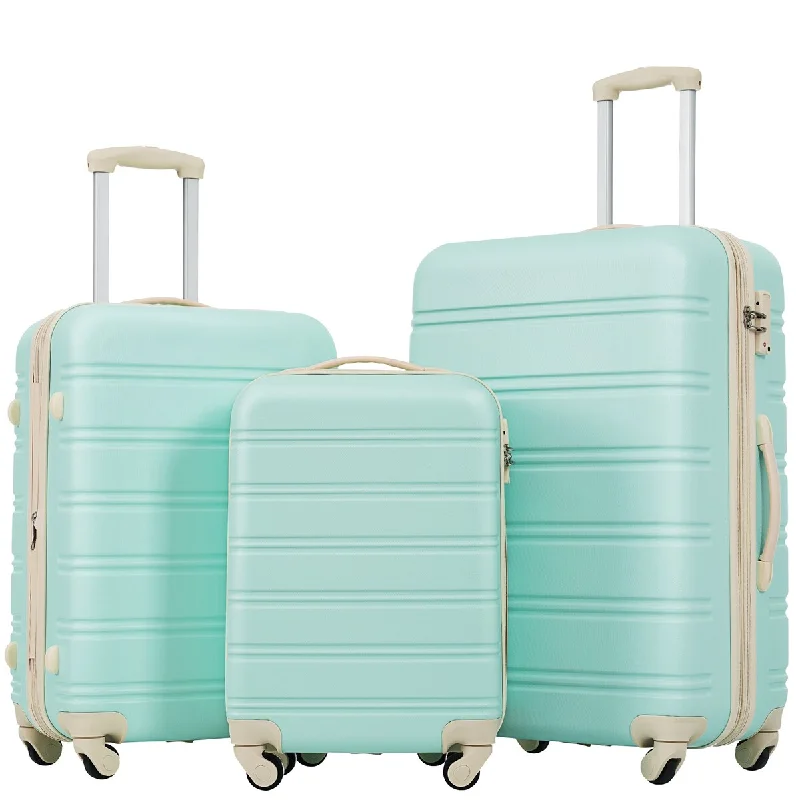 Waterproof luggage covers for protection against rain on outdoor trips3-Piece Luggage Set Hardside Spinner Suitcase w/ TSA Lock 20" 24' 28" Available