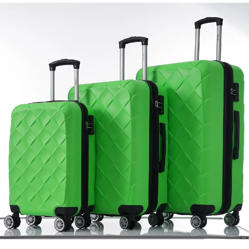 Luggage scales with digital display for accurate weight measurement at home3-Piece Luggage Set Suitcase Set, ABS Hard Shell Lightweight Expandable Travel Luggage with TSA Lock & Spinner Wheels, Green