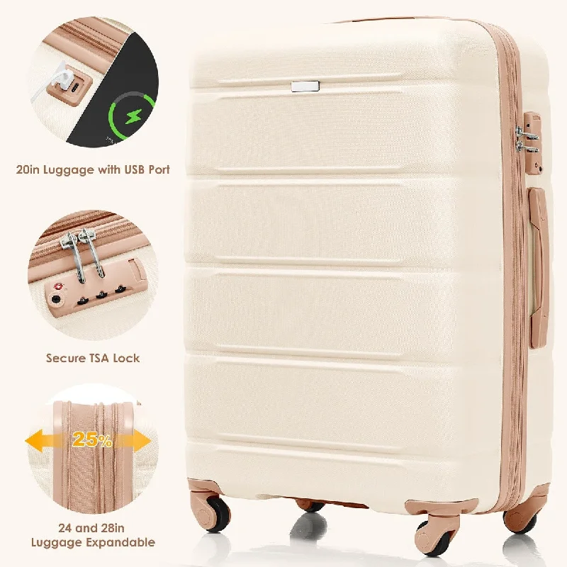 Suitcase wheels replacement kits for smooth rolling after long - term use4 Piece Luggage Sets with Travel Bag by Harper&Bright Designs