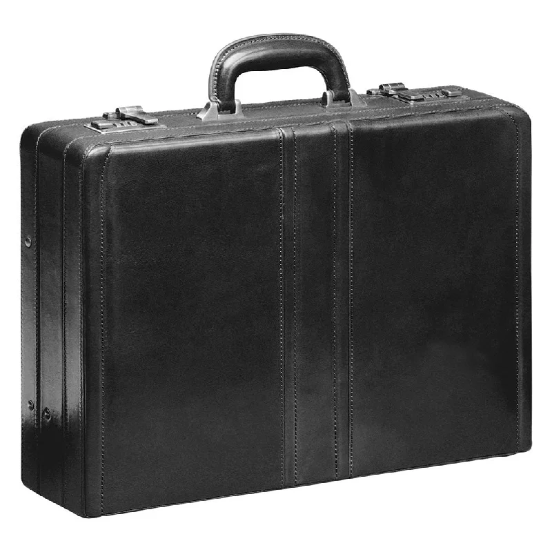 Lightweight luggage tags with personalized names and contact info for easy identificationMancini Leather Luxurious Italian Leather Expandable Attache Case Black