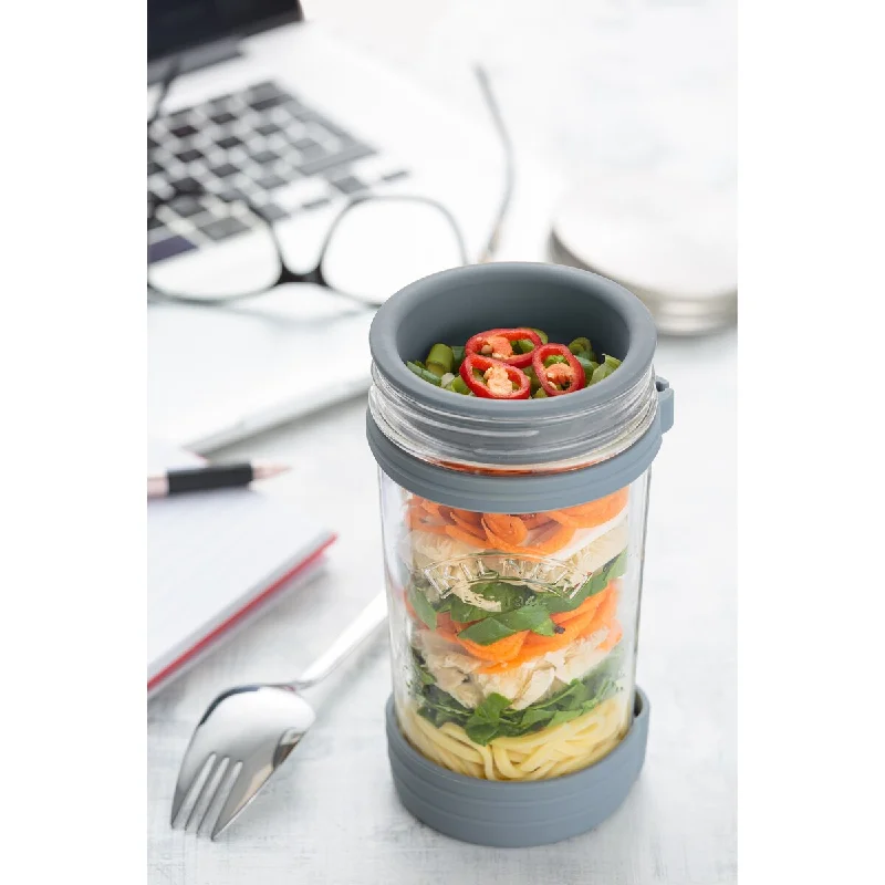 Hanging toiletry bags with multiple compartments for bathroom essentialsAll In 1 Food To Go Set 17 Us Fl Oz - Clear