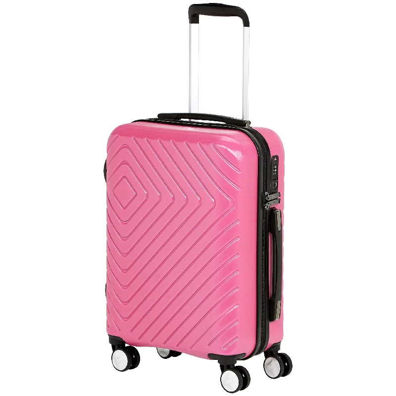 Travel document holders with multiple slots for passports and ticketsAmazonBasics Geometric Luggage 18-inch international carry-on, Pink