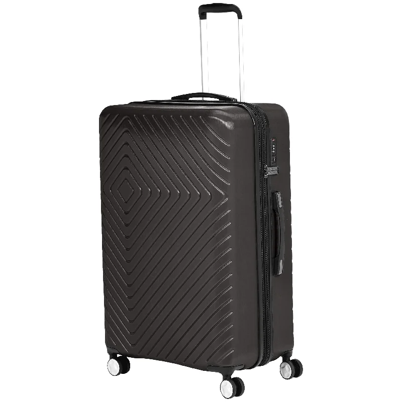 Anti - theft RFID blocking travel wallet for safe money and card storageAmazonBasics Geometric Travel Luggage Expandable Suitcase Spinner with Wheels and Built-In TSA Lock, 31.5 Inch - Black