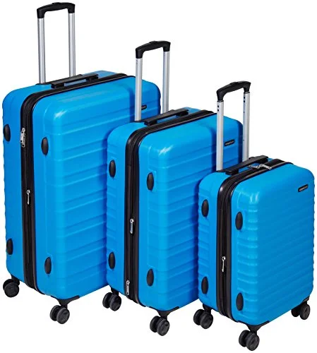 Luggage scales with digital display for accurate weight measurement at homeAmazonbasics Hardside Spinner Luggage - 3 Piece Set (20", 24", 28"), Light Blue