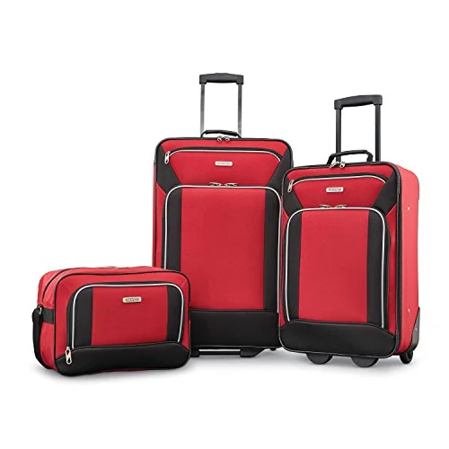 Travel document holders with multiple slots for passports and ticketsAmerican Tourister Fieldbrook Xlt 3Pc Set (Bb/ 21/25 Upright), Red/Black