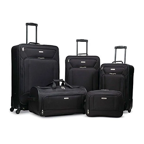 Portable shoe bags to keep footwear separate in suitcasesAmerican Tourister Fieldbrook Xlt 5Pc Set (Bb/Wh Dfl/21/25 Upr/29 Spn), Black