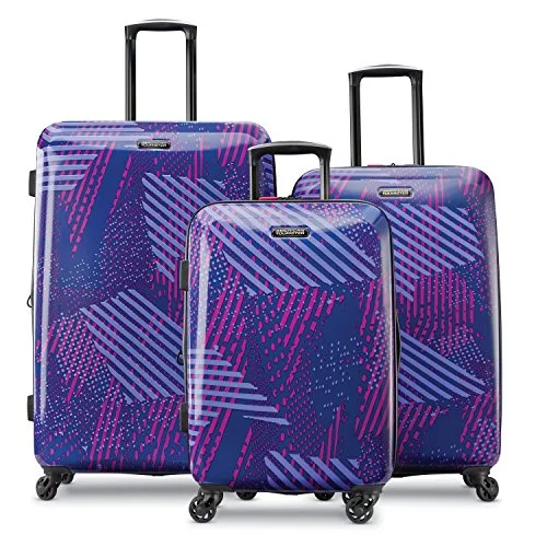 Waterproof luggage covers for protection against rain on outdoor tripsAmerican Tourister Moonlight Hardside 3 Piece Spinner Set 21" 24" And 28" (Purple Storm)