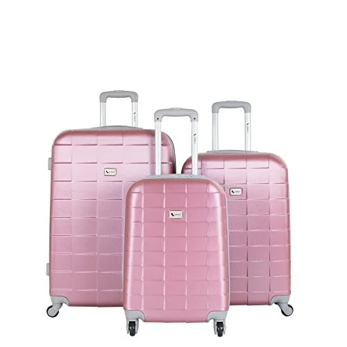 Charging station travel adapters with multiple USB ports for powering devices on the goAmka Lightweight Abs Spinner Expandable Luggage Set, Mauve, 3 Piece Charging station travel adapters with multiple USB ports for powering devices on the goAmka Lightweight Abs Spinner Expandable Luggage Set, Mauve, 3 Piece