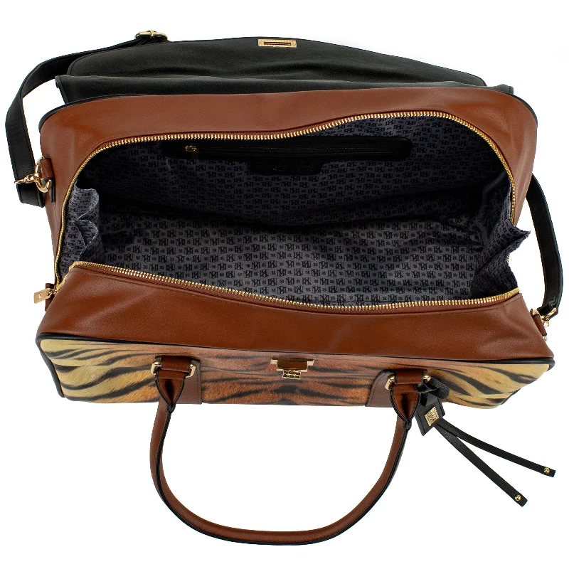 Portable shoe bags to keep footwear separate in suitcasesBadgley Mischka Leopard Vegan Leather Weekender Tote Bag Portable shoe bags to keep footwear separate in suitcasesBadgley Mischka Leopard Vegan Leather Weekender Tote Bag