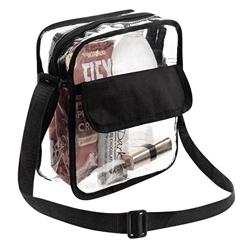 Portable shoe bags to keep footwear separate in suitcasesBags For Less Clear Messenger Beg Stadium Approved Crossbody Purse Clear Lunch Box Adjustable Strap, Easy to Clean and Water Resistant Tote Bag Great for Men, Women, Kids (Crossbody Purse Bag)