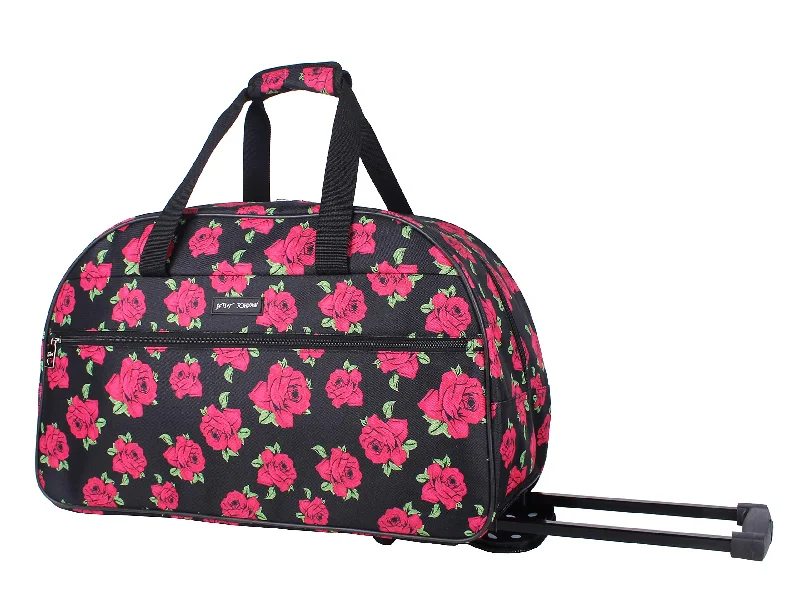 Anti - theft RFID blocking travel wallet for safe money and card storageBetsey Johnson Luggage Designer Pattern Suitcase Wheeled Duffel Carry On Bag (Paris Love) (One Size, Covered Roses)