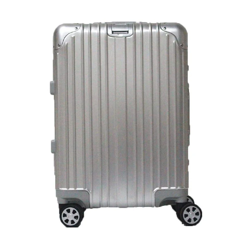 Charging station travel adapters with multiple USB ports for powering devices on the goBoarding Suitcase, Aluminum-Magnesium Alloy Trolley Case, Durable Pc Luggage Case, With Tsa Lock Rotating Wheels, Silver, 20 inch