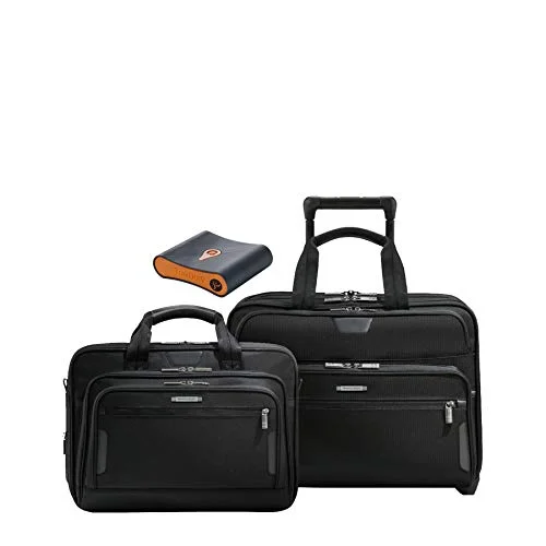 Charging station travel adapters with multiple USB ports for powering devices on the goBriggs & Riley At Work 3-Pc Set- Lg Exp Rolling Brief, Med Exp Briefcase, Portmantos Tracking