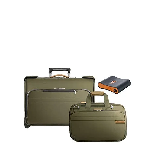 Expandable packing cubes sets in various sizes for organized suitcase packingBriggs & Riley Baseline 3-Pc Set- C/O Wheeled Garment Bag, Exp Cabin Bag, Portmantos Tracking