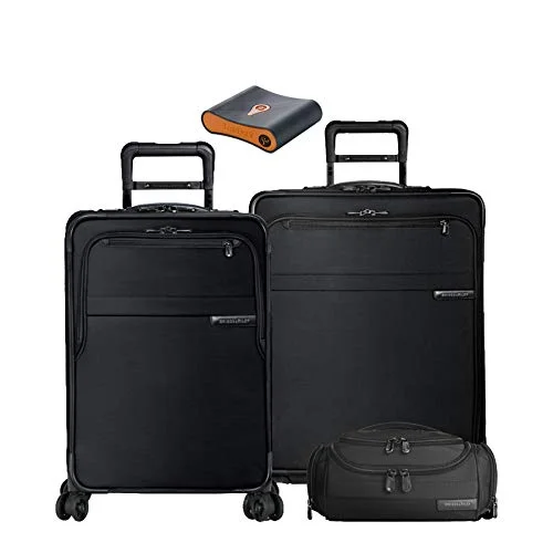 Luggage straps with buckle closures to secure overstuffed bagsBriggs & Riley Baseline Set: C/O & Med Exp Spinners, Exec Toiletry Kit, Portmantos Tracking