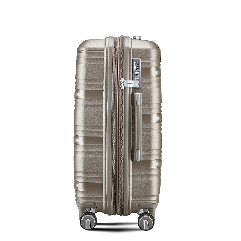 Travel backpack rain covers made of durable nylon materialChampagne Luggage 4 Piece Sets, Hardside Shell Lightweight Carry on Suitcase with Spinner Wheels Travel Set Accent Trunks