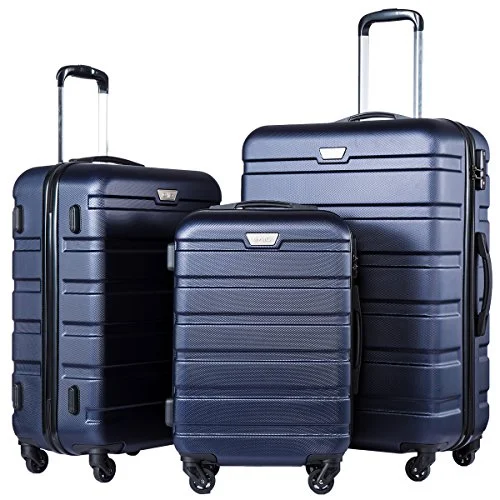 Magnetic luggage labels that can be easily changed or removedCoolife Luggage 3 Piece Set Suitcase Spinner Hardshell Lightweight (Navy2) Magnetic luggage labels that can be easily changed or removedCoolife Luggage 3 Piece Set Suitcase Spinner Hardshell Lightweight (Navy2)