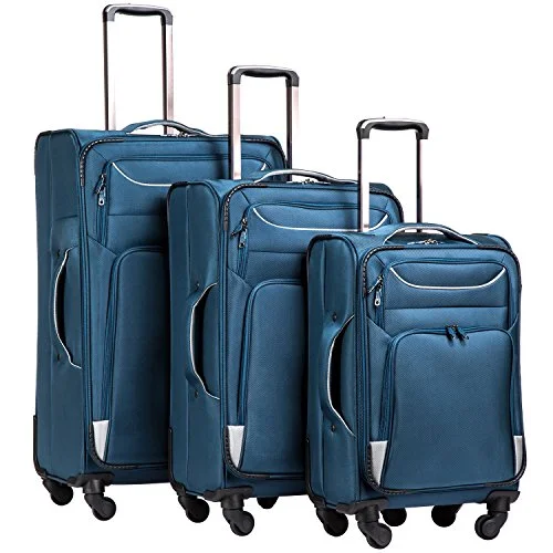 Anti - theft RFID blocking travel wallet for safe money and card storageCoolife Luggage 3 Piece Set Suitcase Spinner Softshell Lightweight (Blue+Sliver) Anti - theft RFID blocking travel wallet for safe money and card storageCoolife Luggage 3 Piece Set Suitcase Spinner Softshell Lightweight (Blue+Sliver)