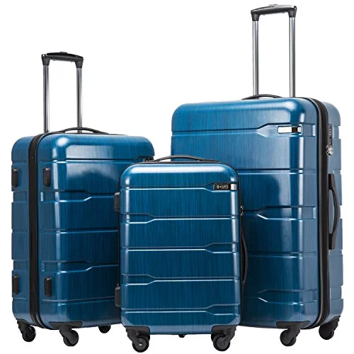 Waterproof luggage covers for protection against rain on outdoor tripsCoolife Luggage Expandable 3 Piece Sets PC+ABS Spinner Suitcase 20 inch 24 inch 28 inch
