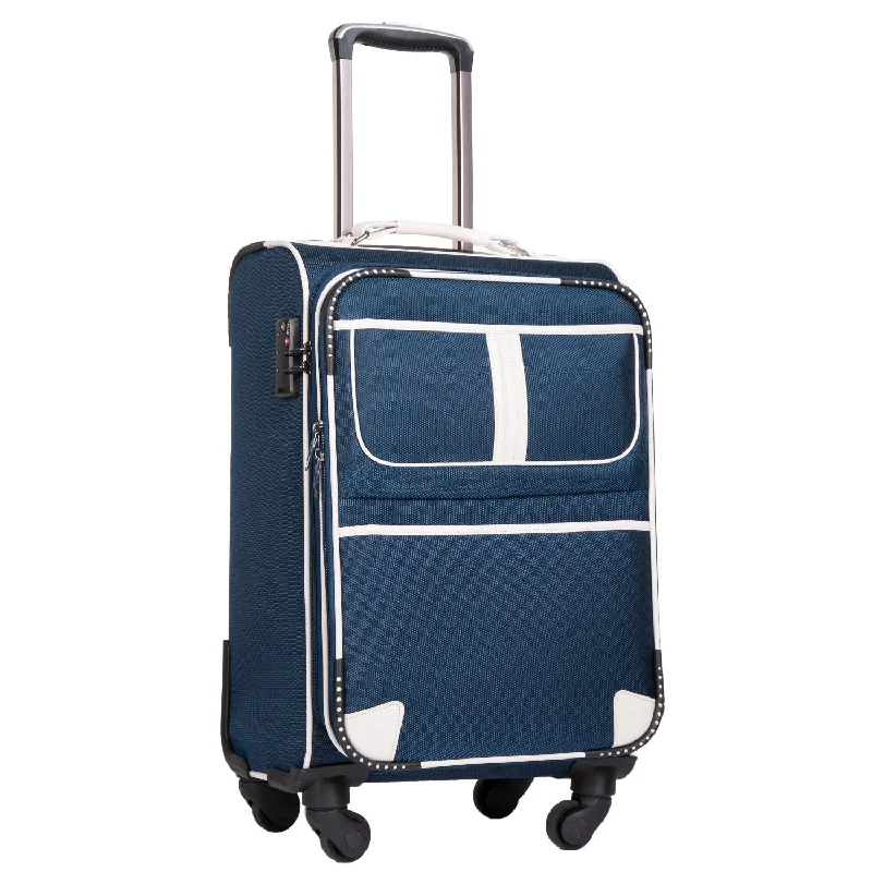 Magnetic luggage labels that can be easily changed or removedCoolife Luggage Expandable Suitcase Spinner Softshell TSA Lock (S(20in), Navy.)