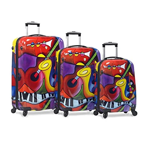 Lightweight luggage tags with personalized names and contact info for easy identificationDejuno 3-Piece Lightweight Hardside Spinner Upright Luggage Set-Jazz Lightweight luggage tags with personalized names and contact info for easy identificationDejuno 3-Piece Lightweight Hardside Spinner Upright Luggage Set-Jazz
