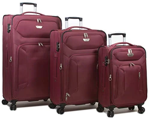 Neck pillows with memory foam for comfortable in - flight or car ridesDejuno Cirrus Lightweight Nylon 3-Piece Spinner Luggage Set-Maroon