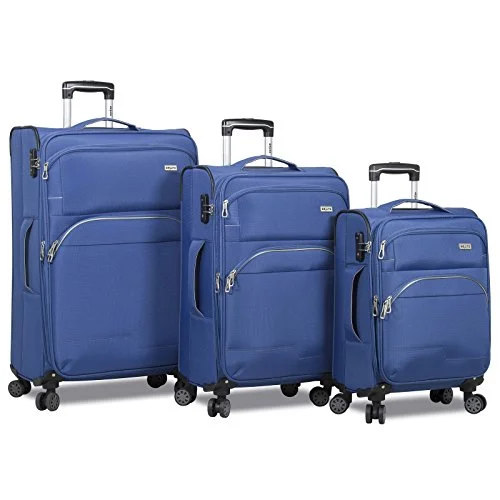 Neck pillows with memory foam for comfortable in - flight or car ridesDejuno Everest 3-Piece Expandable Spinner Combination Lock Luggage Set-Navy, Blue