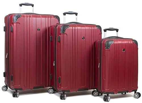 Suitcase wheels replacement kits for smooth rolling after long - term useDejuno Kingsley Abs 3-Piece Hardside Spinner Luggage Set-Burgundy