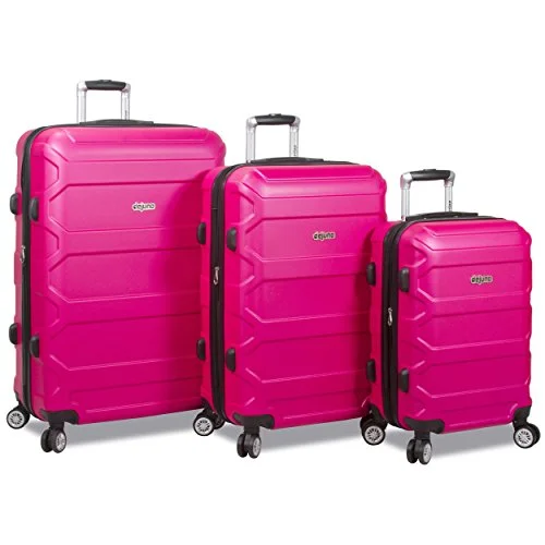 Luggage trolley organizers to hold small items like keys and phonesDejuno Logan 3-Piece Hardside Spinner Combination Lock Luggage Set, Fuchsia