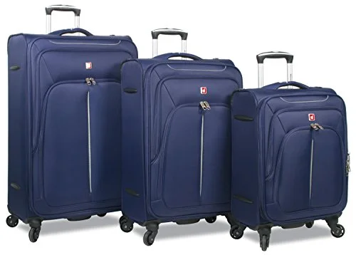 Expandable packing cubes sets in various sizes for organized suitcase packingDejuno Summit Lightweight 3-Piece Spinner Luggage Set, Navy