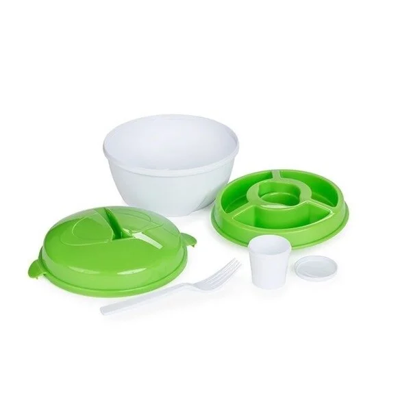TSA-approved combination locks for luggage security during international travelFive-Piece Salad Container - Green/White