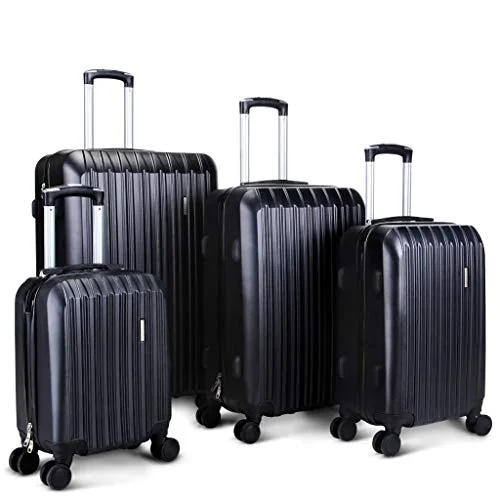 Hanging toiletry bags with multiple compartments for bathroom essentialsHardside Spinner Luggage 4 Piece Abs Luggage Set Light Travel Case -16" 20" 24" 28"