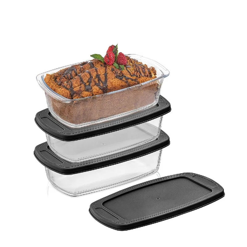 Lightweight luggage tags with personalized names and contact info for easy identificationJoyJolt Glass Loaf Pans with Lids - Set of 3