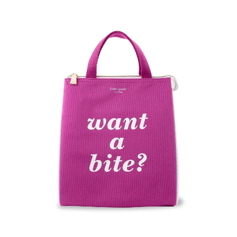 Neck pillows with memory foam for comfortable in - flight or car ridesKate Spade New York Lunch Bag, Want a Bite - Purple