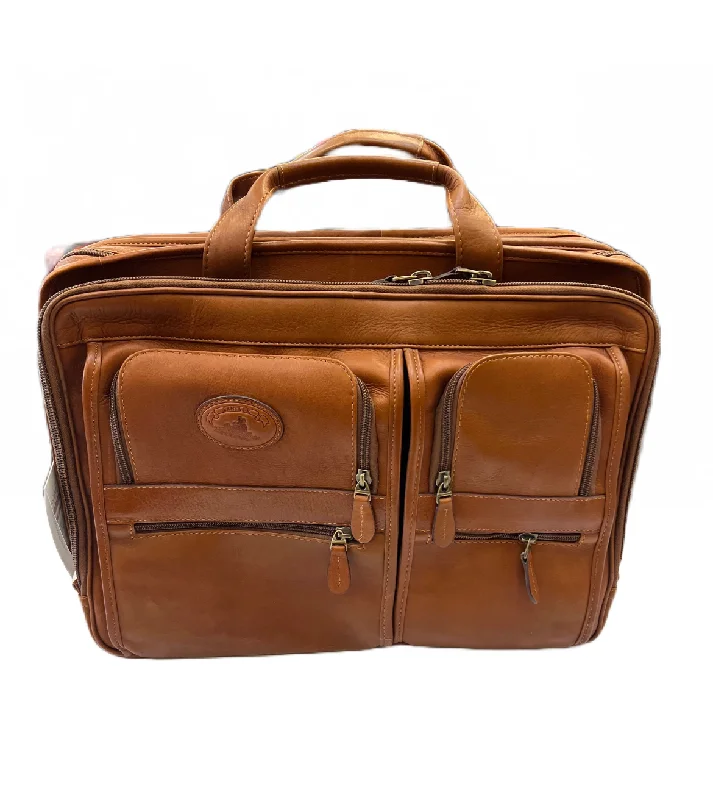 Waterproof luggage covers for protection against rain on outdoor tripsLeather Top Zippered Briefcase
