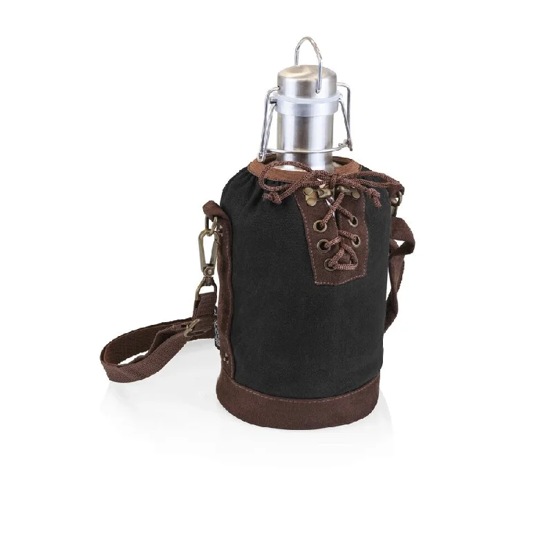 Waterproof luggage covers for protection against rain on outdoor tripsLEGACY® Insulated Black & Brown Growler Tote with 64-oz. Stainless Steel Growler