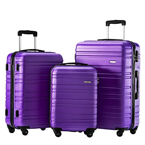 Luggage scales with digital display for accurate weight measurement at homeLuggage Set 3 Piece Set Suitcase Set Spinner Hard Shell Lightweight (Purple)