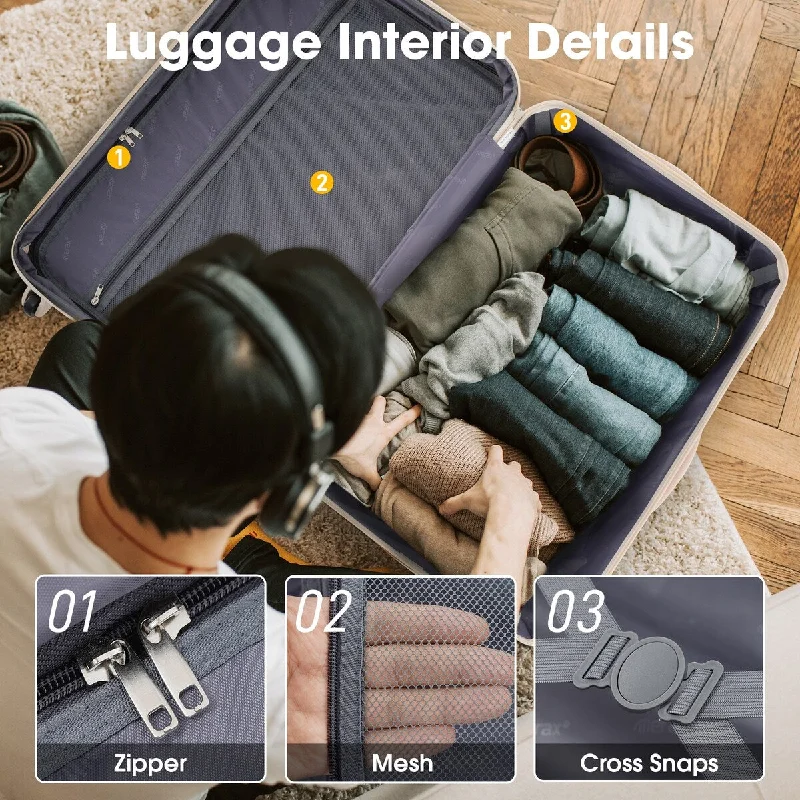 Anti - theft RFID blocking travel wallet for safe money and card storageLuggage Sets 3 Piece Luggage Set, Hard luggage sets with spinner wheels and TSA Lock, Lightweight Expandable Suitcase Set