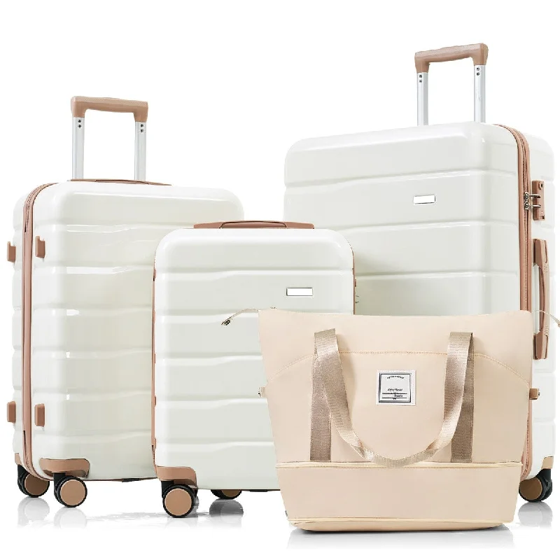 Luggage straps with buckle closures to secure overstuffed bagsLuggage Sets 4 Piece with Travel Bag by Harper&Bright Designs Luggage straps with buckle closures to secure overstuffed bagsLuggage Sets 4 Piece with Travel Bag by Harper&Bright Designs