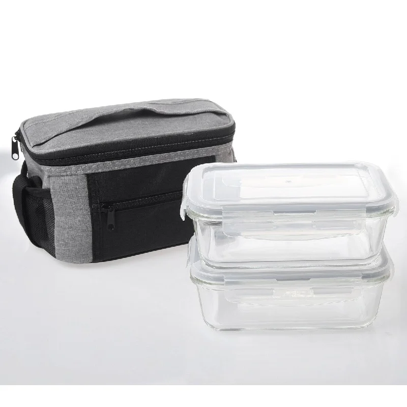 TSA-approved combination locks for luggage security during international travelLunch Bag with Containers Included - Compact and Lightweight Meal Prep Bag with Glass Food Storage Containers - Black