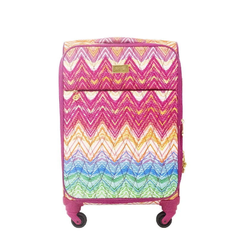 Suitcase wheels replacement kits for smooth rolling after long - term useMacbeth Collection Women's Chevron 21 inch Spinner Luggage, Purple