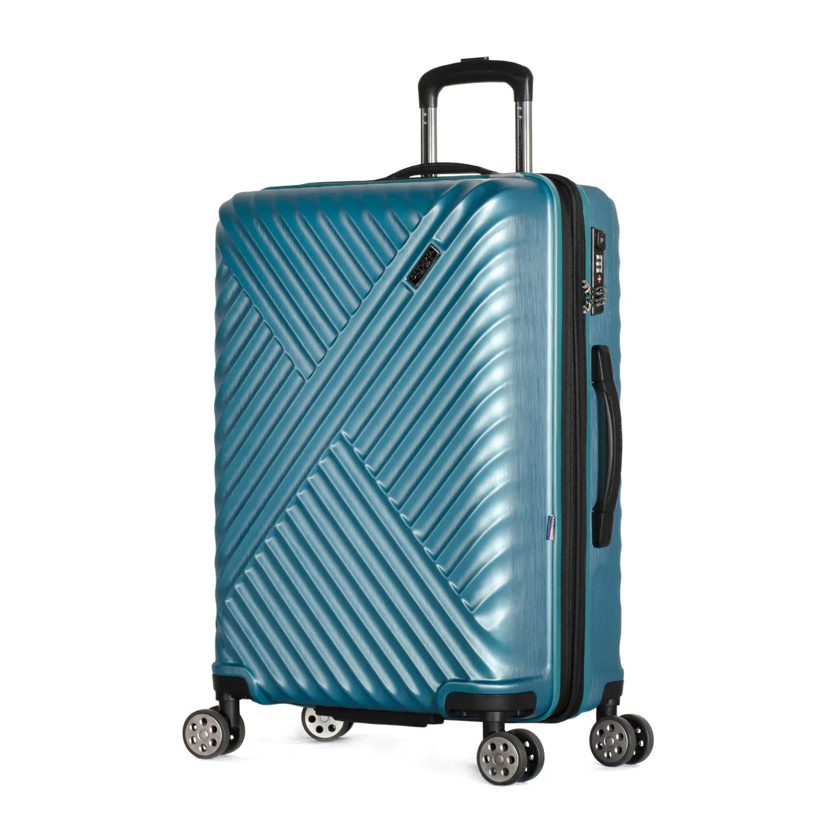Lightweight luggage tags with personalized names and contact info for easy identificationOn Sale - Olympia Matrix 25" Hardside Medium Spinner