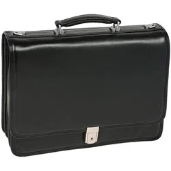 Luggage straps with buckle closures to secure overstuffed bagsMcKlein I Series 4355 River North Triple Compartment Briefcase Full Grain Cashmere Napa Leather