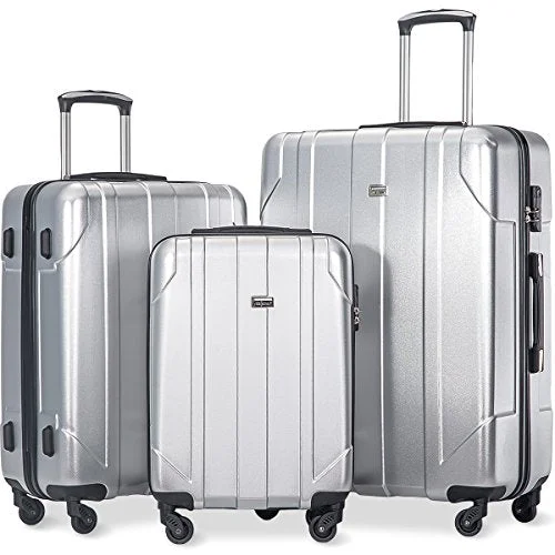 Luggage scales with digital display for accurate weight measurement at homeMerax 3 Piece P.E.T Luggage Set Eco-Friendly Light Weight Spinner Suitcase(Silver) Luggage scales with digital display for accurate weight measurement at homeMerax 3 Piece P.E.T Luggage Set Eco-Friendly Light Weight Spinner Suitcase(Silver)